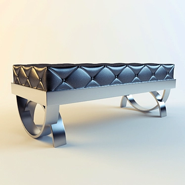 Elegant Upholstered Banquette 3D model image 1 