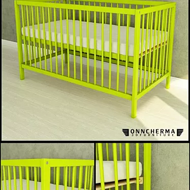 Sleek and Modern Ikea Crib 3D model image 1 