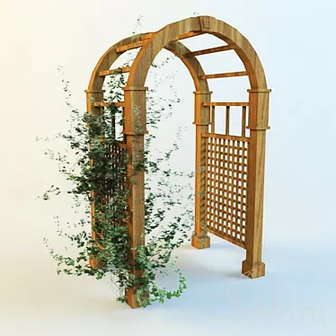 Elegant Outdoor Pergola: Timeless Garden Décor 3D model image 1 