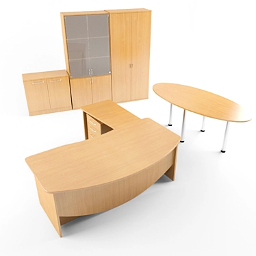 Executive Office Furniture Set 3D model image 1 