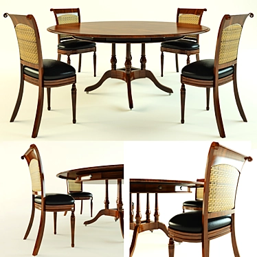 Outdoor Dining Set: Table and Chairs 3D model image 1 