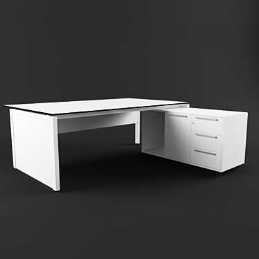 Sleek Cartesio White Desk 3D model image 1 
