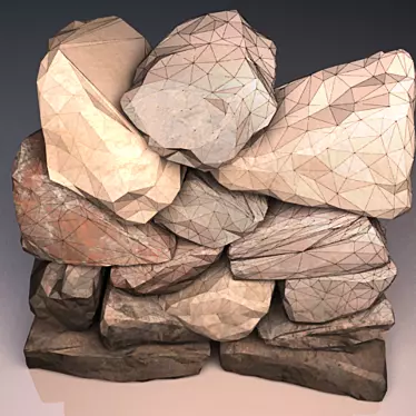 Textured Stones 3D model image 1 