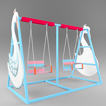 Playful Swans Swing 3D model image 1 