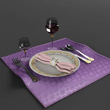 Elegant Table Setting Set 3D model image 1 