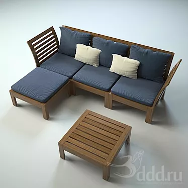 Outdoor Lounge Sofa Set 3D model image 1 