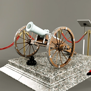 19th Century Fortress Cannon 3D model image 1 