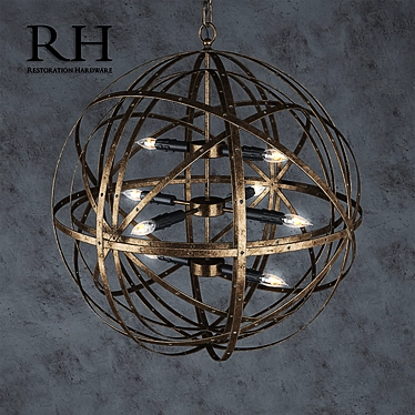 Elegant Restoration Hardware: 67.6cm Diameter, 72.8cm Height 3D model image 1 