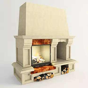 Supra RICHELIEU Fireplace: Evermotion Wood 3D model image 1 