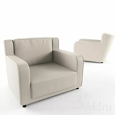 Baxter Bergere Longe Armchair: Sophisticated Style and Comfort 3D model image 1 