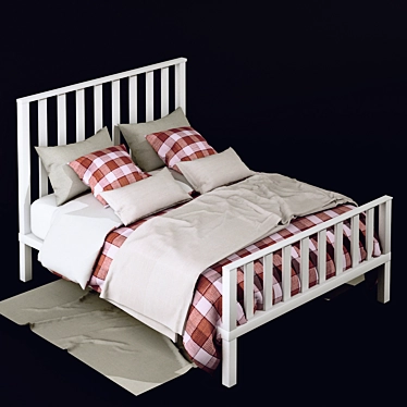 Rustic Charm Country Bed 3D model image 1 