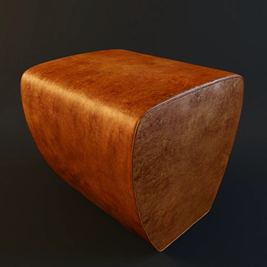 Luxury Leather Pouf: Detailed Design & Handcrafted Quality 3D model image 1 