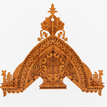 Russian Style Gable Fronton 3D model image 1 