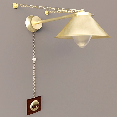 Vintage-inspired Wall Lamp with Retro Switch 3D model image 1 