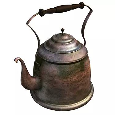 Vintage Charm: Distressed Antique Teapot 3D model image 1 