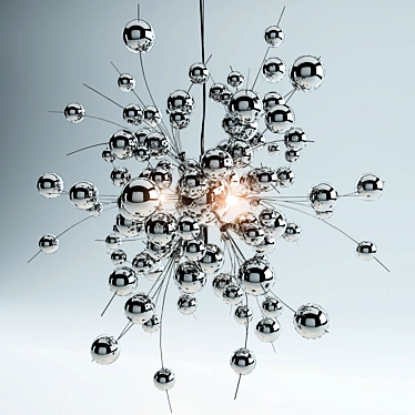 Stylish Chrome Pendant Light 3D model image 1 