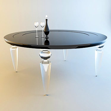 Elegant Poker Dining Table 3D model image 1 