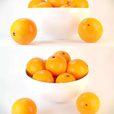 Fresh Citrus Orange Bowl 3D model image 1 