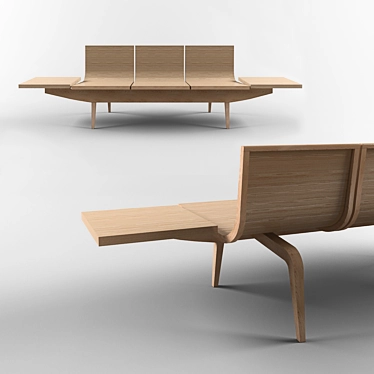 Trifecta Bench: Sleek Design 3D model image 1 