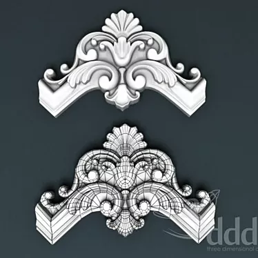 Stunning Stucco Angle Decor 3D model image 1 