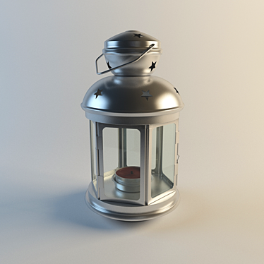 Rothera Candle Lantern, Zinc-Plated 3D model image 1 