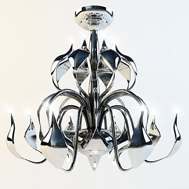 Modern Chrome Chandelier 3D model image 1 