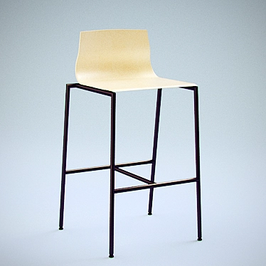 Modern Bar Stool Set 3D model image 1 