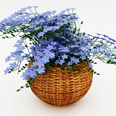 Provence-inspired Basket of Blooms 3D model image 1 