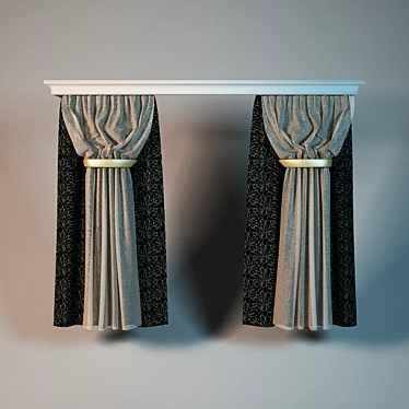 Tieback Curtains: Stylish and Functional 3D model image 1 