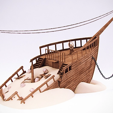 Bridge-inspired Ship for Tourist Base 3D model image 1 