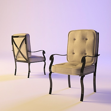 Cozy Cushioned Garden Chair 3D model image 1 