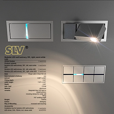 Modern SLV Bedside Lamp 3D model image 1 