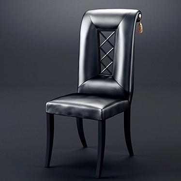 Elegant Black Leather Chair 3D model image 1 