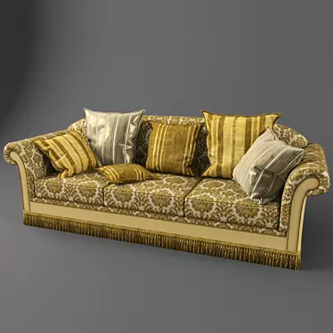 Luxury Italian 3 Seater Sofa 3D model image 1 