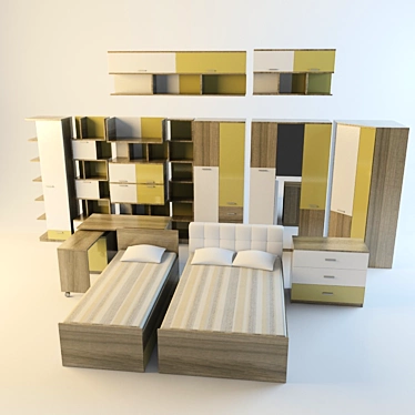 Modern and Fun "MODEX" Children's Furniture 3D model image 1 
