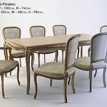 Elegant Picasso Dining Set 3D model image 1 