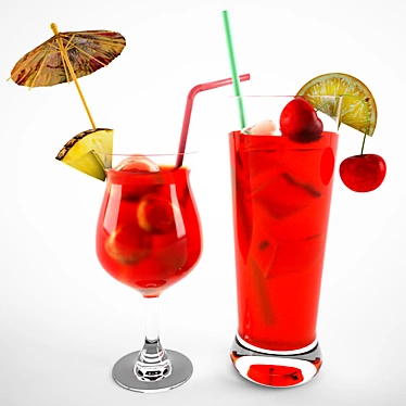 Tropical Tiki Cocktails: Mai Tai & Zombie 3D model image 1 