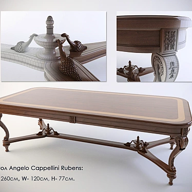 Angelo Cappellini Rubens: Elegant Dining Table 3D model image 1 