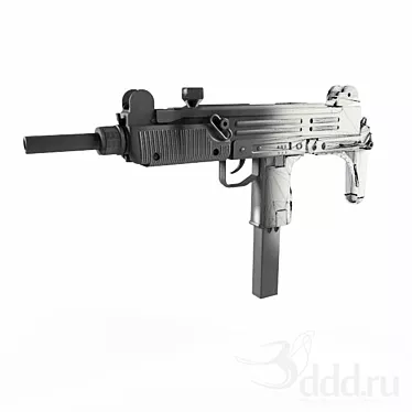 Sleek Poly Uzi Rifle 3D model image 1 