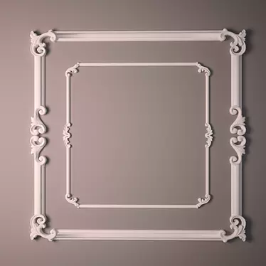 Elegant Carved Photo Frame 3D model image 1 