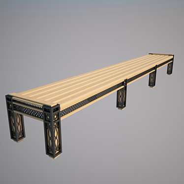 Elegant Outdoor Seating Bench 3D model image 1 