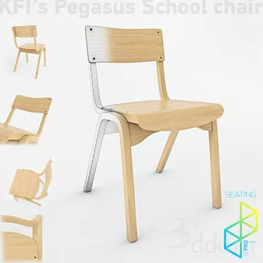 Pegasus School Chair: Sturdy, Comfortable, and Stylish 3D model image 1 