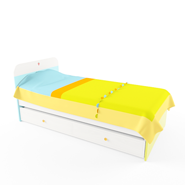 Title: Sleek Design Cot with Textured Finishes 3D model image 1 