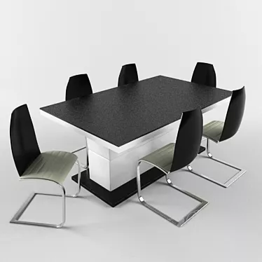 Elegant Dining Set: Perfect for Entertaining 3D model image 1 