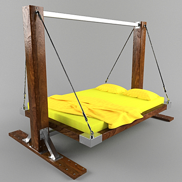 Modern Rocking Bed - Spacious and Stylish 3D model image 1 