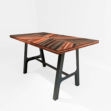 Urban Timber Table 3D model image 1 