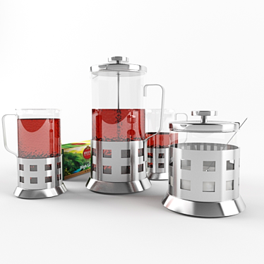 French Press Maker: Brew Perfect Tea 3D model image 1 