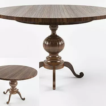 Classic Round Reus Table 3D model image 1 