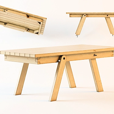 Foldable Workbench Table 3D model image 1 