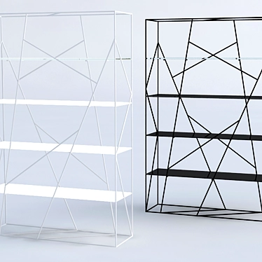 Elegant Metal and Glass Shelving: Bedroom "Naviglio 3D model image 1 